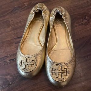 Tory Burch Gold Flats size 8